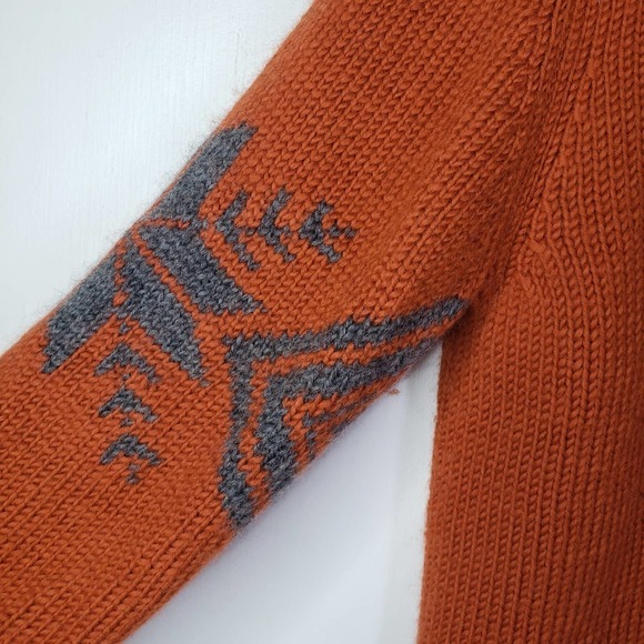 Vintage Y2K Banana Republic Wool Chunky Sweater Zip Neck Men's L Burnt Orange - Picture 4 of 7